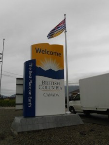 Crossing the border into British Columbia