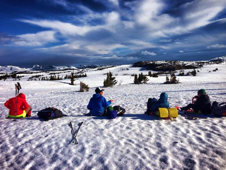 Break time in the snow (me on the left)